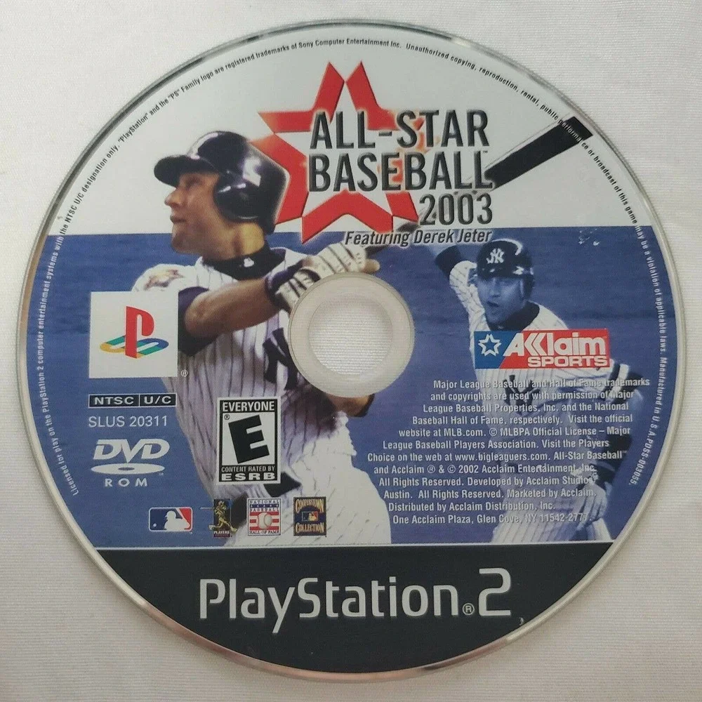 All-Star Baseball 2003 (Sony PlayStation 2, 2002) PS2 Tested Works Jeter